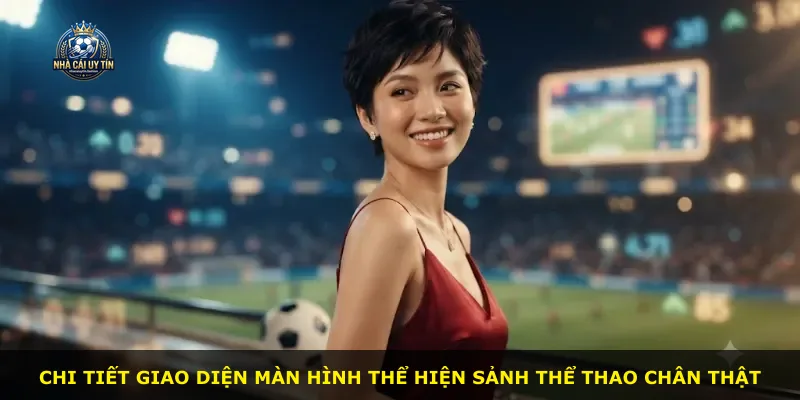Chi tiết giao diện màn hình thể hiện sảnh thể thao chân thật